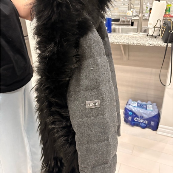 Fendi Wool Down Parka with Fox Fur Trim - Picture 3 of 4